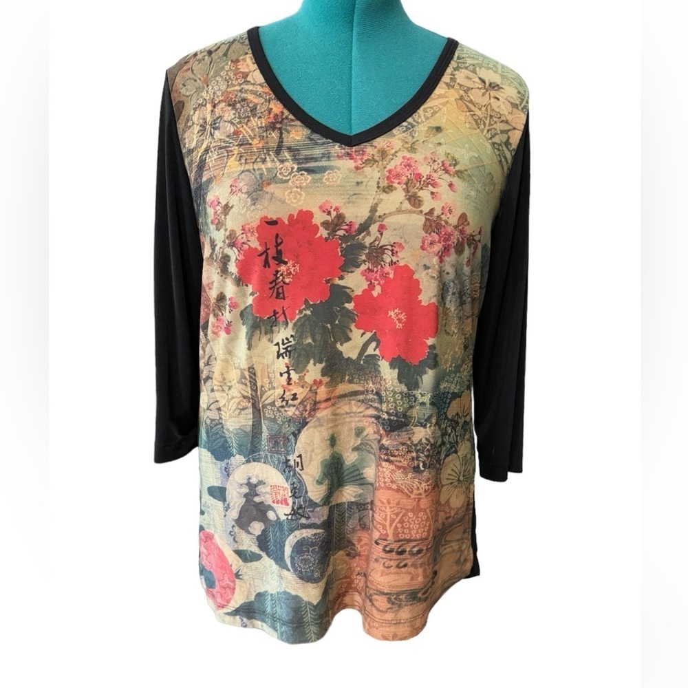 CSC Studio sz medium Asian inspired print top